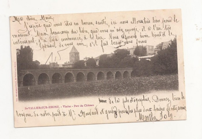 FV3-Carte Postala- FRANTA - St Vallier sur Rhone, circulata 1901