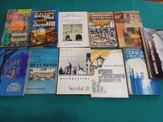 LOT 10 CĂRȚI MONOGRAFIR, ISTORIE BUCUREȘTI * ANII 1980 *DIFERITE TITLURI * 900