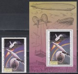 Guineea Bissau 1978 - Istoria zborului - Graf Zeppelin, Concorde și Naveta spațială, Timbru + Colita, MNH, Nestampilat