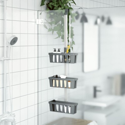 vidaXL Raft suspendat pentru duș 30x15x(67-105) cm aluminiu foto