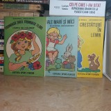 Lot 3 Carti de Colorat Ecaterina Draganovici 1983-85: Frumoasa Tara, Animale, Crestaturi Lemn. Editura Sport-Turism, Format Abecedar