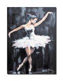 Tablou balerina pictat manual, Gratie, 70x50cm ulei pe panza in cutit efect 3D, Mircea Iordache