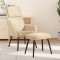 vidaXL Scaun de relaxare cu taburet, crem, textil 3097770