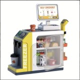 Cumpara ieftin Supermarket Jucarie Copii cu Casa de Marcat Electronica, Bani si Alimente - Set Joaca Educational 3+ Ani - Dimensiuni 41cm