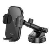 Suport Auto Hoco HW5 cu Incarcare Wireless 15W Qi, Fast Charging, Montare cu Ventuza, Negru