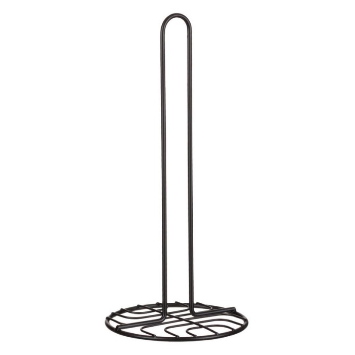 Suport hartie bucatarie, Metal, 29x13 cm, Negru