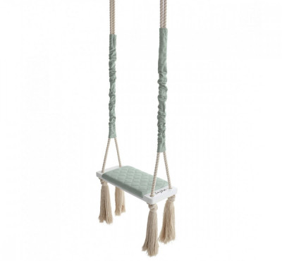 Leagan din lemn si spuma pentru copii WoodSwing by BabySteps, Catifea Velvet Mint foto