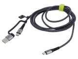 Cablu USB 2.0 A la C 3m negru și gri