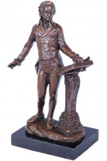 Ludwig Van Bethoven - statueta din bronz pe soclu din marmura BT703 foto
