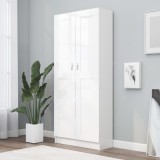 Gossi biblioteca, alb, 82,5x30,5x185,5 cm, lemn prelucrat