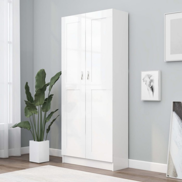Gossi biblioteca, alb, 82,5x30,5x185,5 cm, lemn prelucrat
