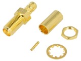 Conector SMA soclu mamă drept 50&Omega; crimpat PTFE 3,2mm AMPHENOL RF SMA6411A3-3GT50G-1-50