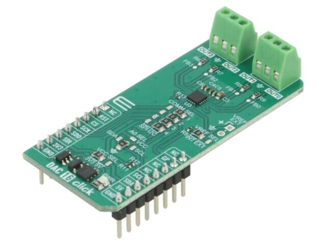 Placă prototip Click board MIKROE convertor D/A DAC63204RTERQ1 5V 3,3V I2C SPI mikroBUS
