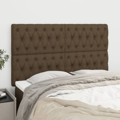 vidaXL Tăblii de pat, 4 buc, maro &amp;icirc;nchis, 72x7x78/88 cm, textil 3116669 foto