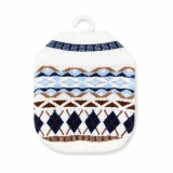 Pulover Tricotat pentru C&acirc;ini Mici, Model Nordic, Alb-Albastru