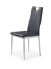 Scaun dining modern Halmar, cadru metalic argintiu, piele ecologica neagra, 97 cm