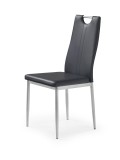 Scaun dining modern, cadru metalic, tapiterie piele ecologica, inaltime 97 cm, negru