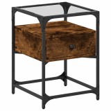 Cumpara ieftin Noptiera, stejar fumuriu, 40x40x55 cm, lemn compozit