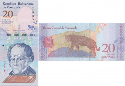 2018 (15 I), 20 Bol&amp;iacute;vares (P-104a) - Venezuela - stare UNC foto