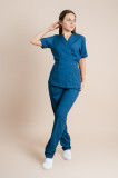 Costum Medical Albastru Dama Poplin 120g Kiko - XS