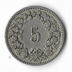 Moneda 5 rappen 1913 - Elvetia