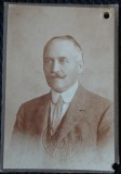 Fotografie tip CDV, Barbat cu mustata, inceput de secol XX