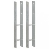 vidaXL Ancore de gard, 2 buc., argintiu, 9x6x60 cm, oțel galvanizat