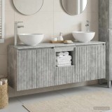 Cumpara ieftin Set dulap de baie suspendat 3 buc. Gri Beton 129 x 41 x 80 cm