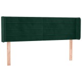 Cumpara ieftin Tablie de pat cu aripioare verde inchis 147x16x78/88 cm catifea