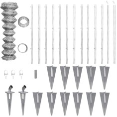 vidaXL Gard din plasă cu st&acirc;lpi și țăruși, 25x1,25 m, oțel galvanizat