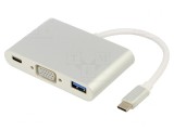 Adaptor USB 3.0/3.1 Alb 0.1m 5Gbps 60W PVC, VCOM