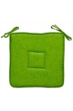 Cumpara ieftin Pernă de scaun verde cu sistem de fixare, bumbac+poliester, 39x39 cm