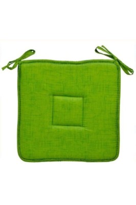Pernă de scaun verde cu sistem de fixare, bumbac+poliester, 39x39 cm foto