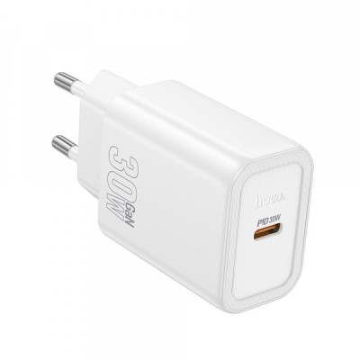 Incarcator Retea HOCO N62, 30W, 3A, 1 x USB-C, Alb foto