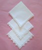 Lot de 3 batiste Vintage din bumbac cu margine crosetata manual si broderie