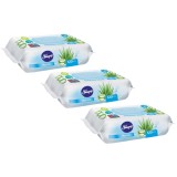Set 3x Servetele umede igienizante Sleepy Aloe Vera, 120 bucati