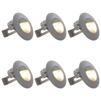 vidaXL Lămpi de perete LED de exterior, 6 buc., argintiu, 5 W, rotund foto