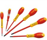 Stanley 0-65-443 Set 5 surubelnite drepte FATMAX izolate + tester de tensiune
