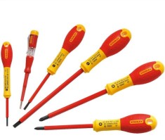 Stanley 0-65-443 Set 5 surubelnite drepte FATMAX izolate + tester de tensiune foto