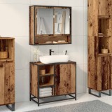 VidaXL Dulap pentru Chiuveta de Baie cu ușă Lemn vechi 65 x 33 x 60 cm