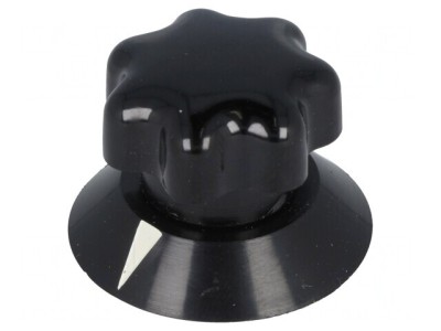 Buton rotativ negru cu indicator ABS 6mm 25x22mm foto