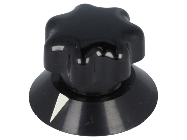 Buton rotativ negru cu indicator ABS 6mm 25x22mm