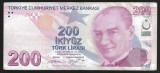 TURCIA 200 LIRE 2013 ( 2009 ) prefix B [1] P- 227b , Guvernator : Erdem Basci , Viceguvernator : Mehmet Yorukoglu