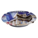 Scrumieră Metalică Rotundă Albastră cu Model Parthenon Greece, CMCLASS