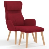 Cumpara ieftin Scaun de relaxare cu taburet, rosu vin, catifea