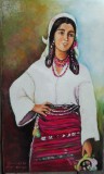 Tablou tigancusa semnat Cimpoesu dupa T. Aman., Portrete, Ulei, Realism