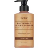 Gel de dus exfoliant pentru corp cu apa termala Leather Iris, 500ml, Kundal
