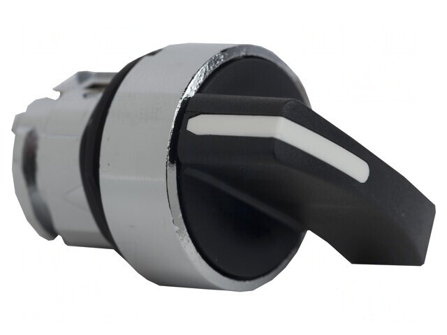 Comutator rotativ 22mm negru 2 poziții