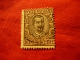 Timbru Italia 1910 Rege V.Emanuel III ,10 lire stampilat