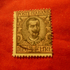 Timbru Italia 1910 Rege V.Emanuel III ,10 lire stampilat